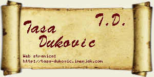 Tasa Duković vizit kartica